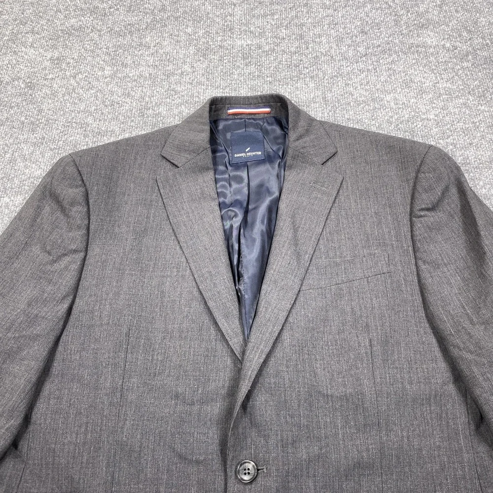 Daniel Hechter Blazer Mens 40S Charcoal Grey 100%‎ Wool Two Button Suit Jacket